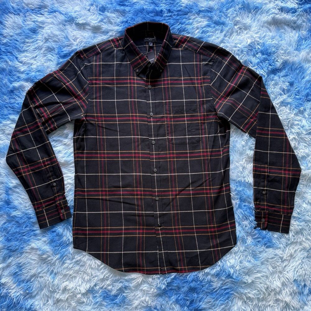 Club Monaco Plaid Flannel Shirt Men’s M Slim Fit NWT